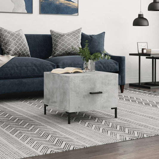 Tavolino Salotto Grigio Cemento 50x50x40 cm Legno Multistrato | homemem39