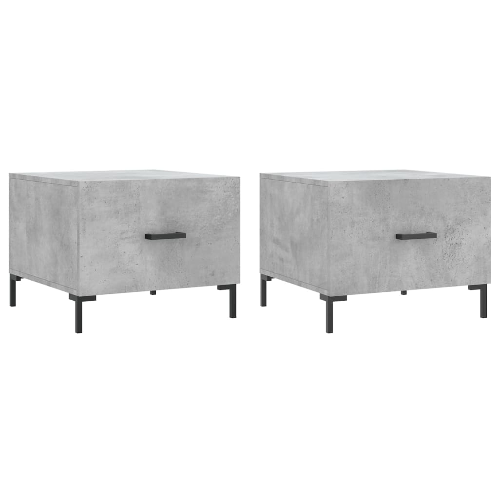 Tavolini Salotto 2pz Grigio Cemento 50x50x40 Legno Multistrato | homemem39