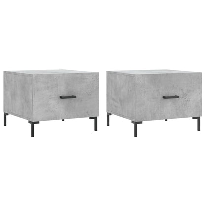 Tavolini Salotto 2pz Grigio Cemento 50x50x40 Legno Multistrato | homemem39