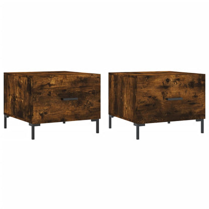 Tavolini Salotto 2 pz Rovere Fumo 50x50x40cm Legno Multistrato | homemem39