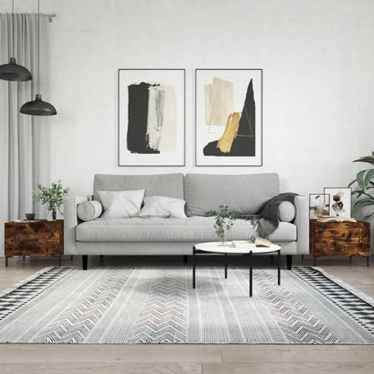 Tavolini Salotto 2 pz Rovere Fumo 50x50x40cm Legno Multistrato | homemem39