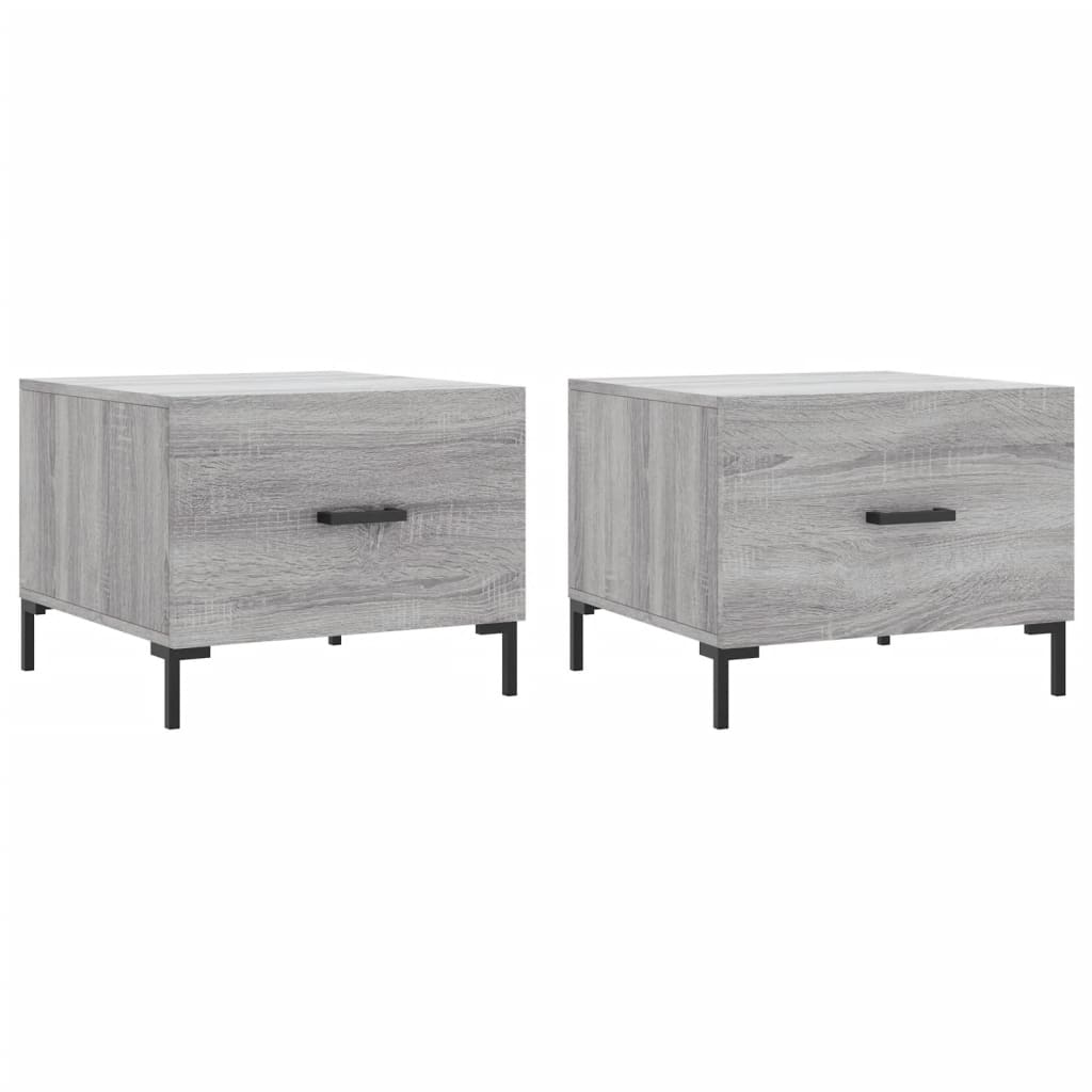 Tavolini Salotto 2pz Grigio Sonoma 50x50x40cm Legno Multistrato | homemem39
