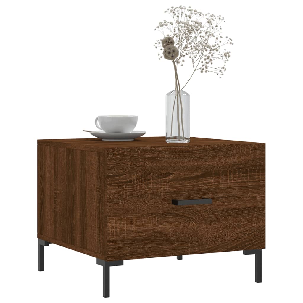 Tavolini Salotto 2 pz Rovere Marrone 50x50x40 Legno Multistrato