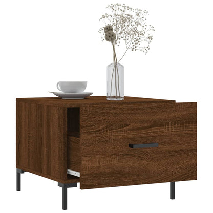 Tavolini Salotto 2 pz Rovere Marrone 50x50x40 Legno Multistrato