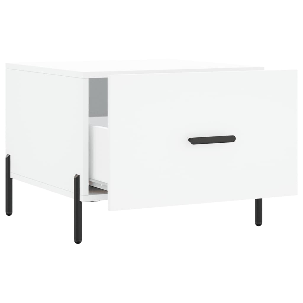 Tavolino da Salotto Bianco 50x50x40 cm in Legno Multistrato | homemem39