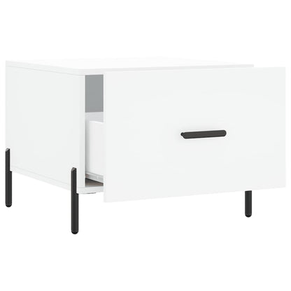 Tavolino da Salotto Bianco 50x50x40 cm in Legno Multistrato | homemem39