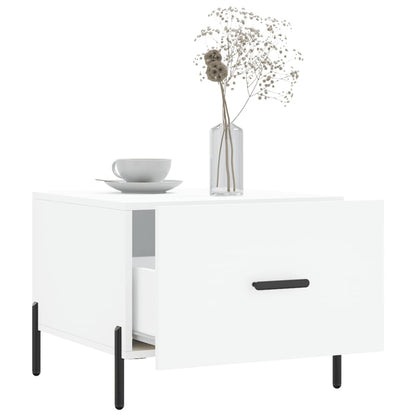 Tavolini da Salotto 2 pz Bianchi 50x50x40 cm Legno Multistrato