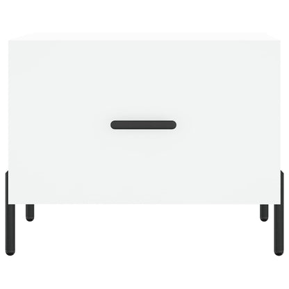Tavolini da Salotto 2 pz Bianchi 50x50x40 cm Legno Multistrato