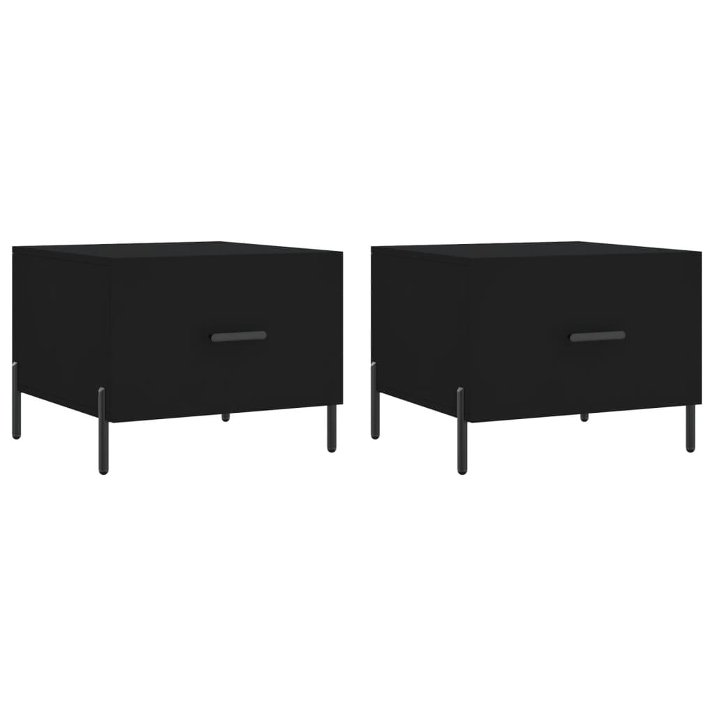 Tavolini da Salotto 2 pz Neri 50x50x40 cm in Legno Multistrato | homemem39