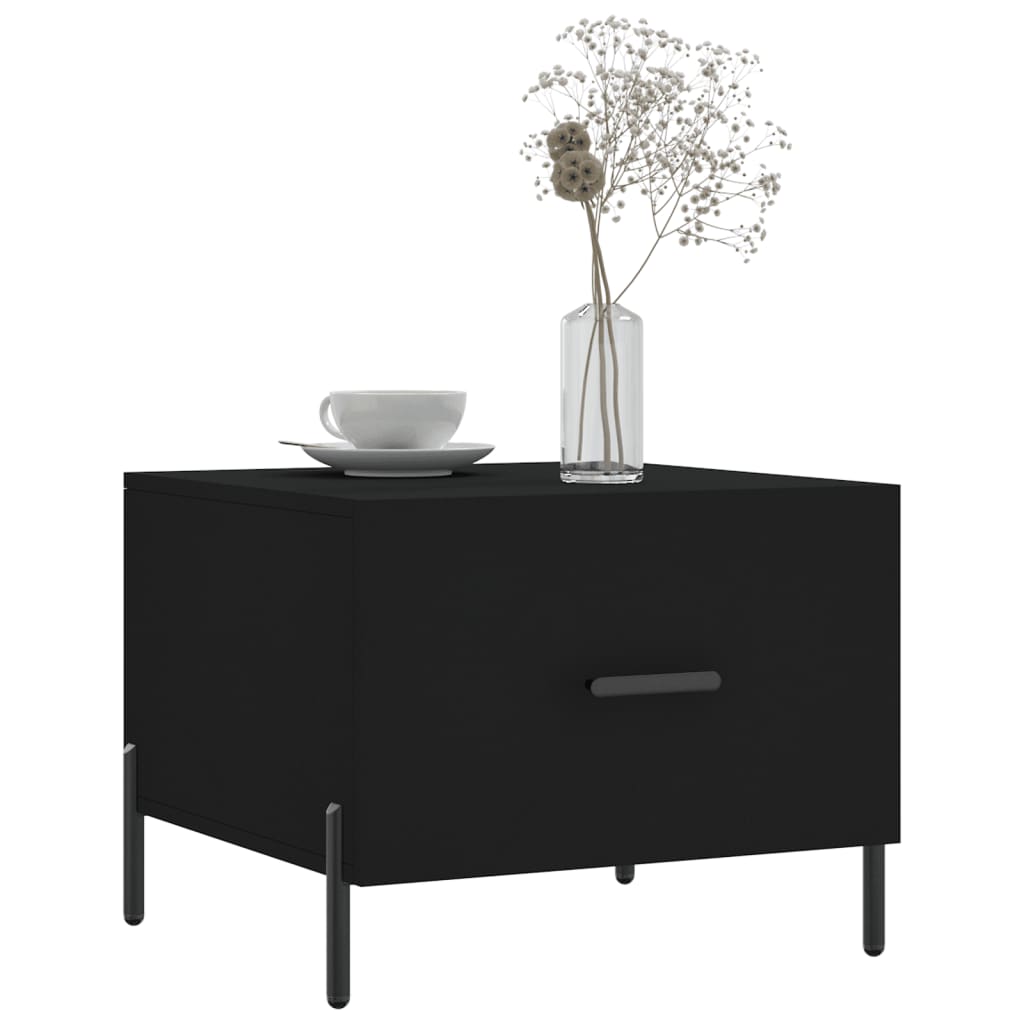 Tavolini da Salotto 2 pz Neri 50x50x40 cm in Legno Multistrato