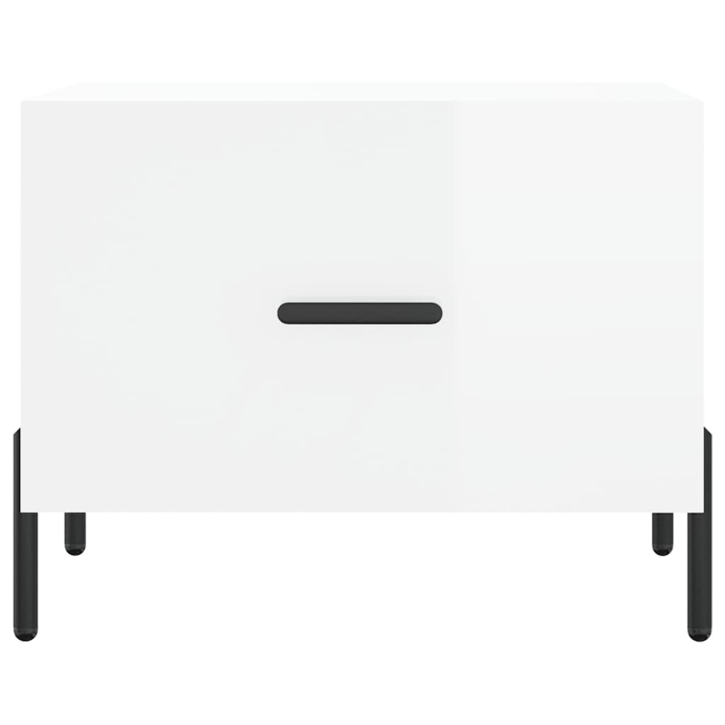 Tavolini Salotto 2pz Bianco Lucido 50x50x40cm Legno Multistrato | homemem39