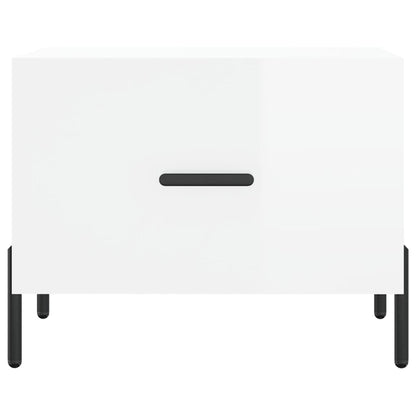 Tavolini Salotto 2pz Bianco Lucido 50x50x40cm Legno Multistrato | homemem39