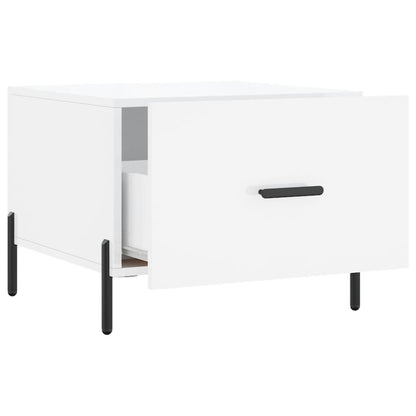 Tavolini Salotto 2pz Bianco Lucido 50x50x40cm Legno Multistrato | homemem39