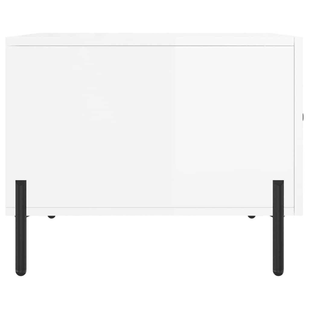 Tavolini Salotto 2pz Bianco Lucido 50x50x40cm Legno Multistrato | homemem39
