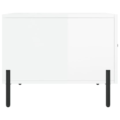 Tavolini Salotto 2pz Bianco Lucido 50x50x40cm Legno Multistrato | homemem39
