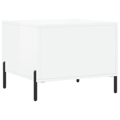 Tavolini Salotto 2pz Bianco Lucido 50x50x40cm Legno Multistrato | homemem39