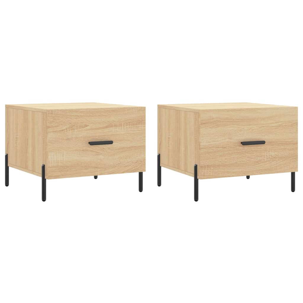 Tavolini Salotto 2pz Rovere Sonoma 50x50x40cm Legno Multistrato
