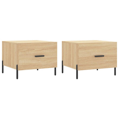 Tavolini Salotto 2pz Rovere Sonoma 50x50x40cm Legno Multistrato
