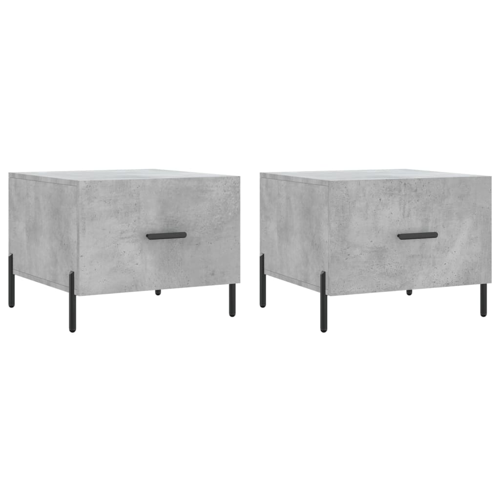 Tavolini Salotto 2pz Grigio Cemento 50x50x40 Legno Multistrato | homemem39