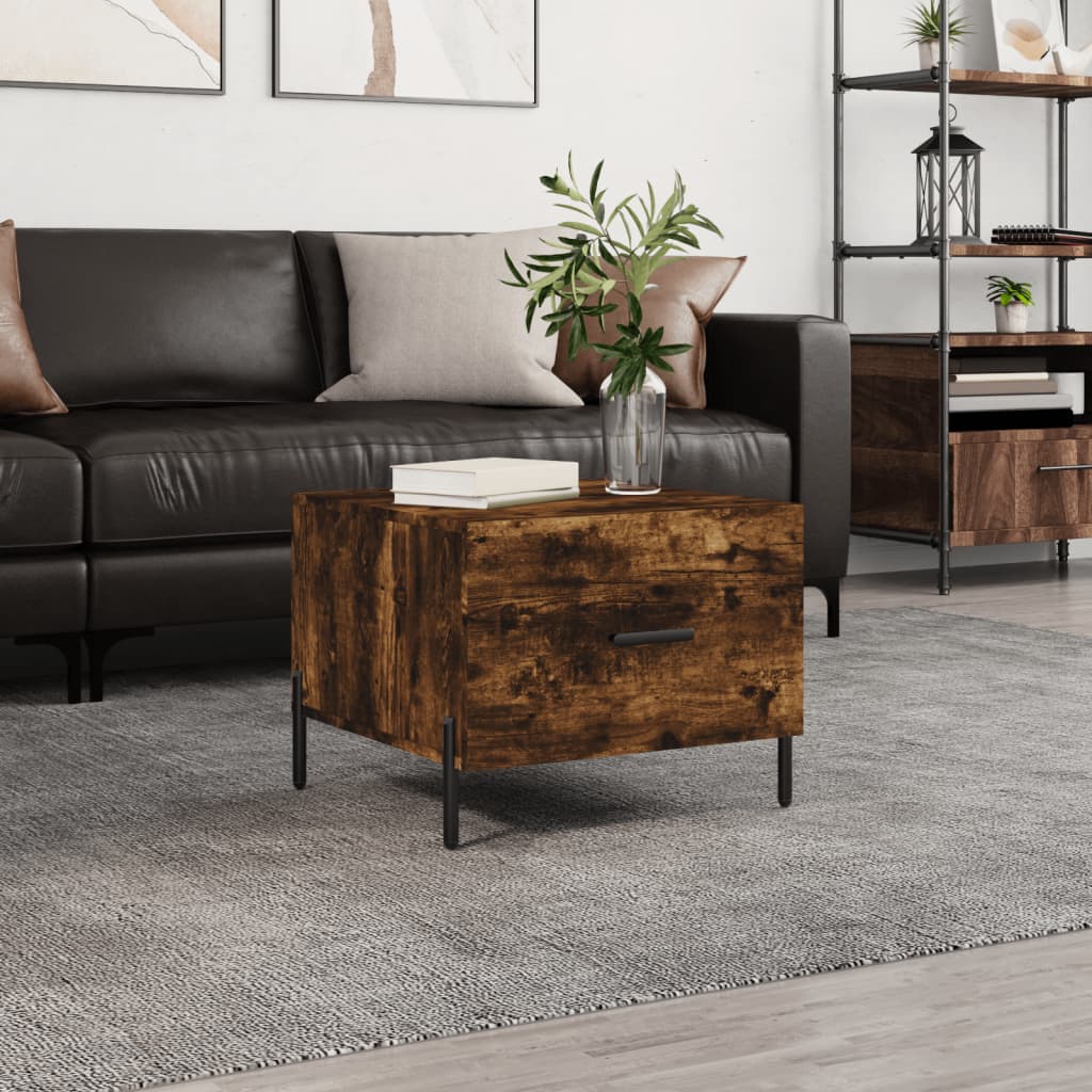Tavolino da Salotto Rovere Fumo 50x50x40 cm Legno Multistrato | homemem39