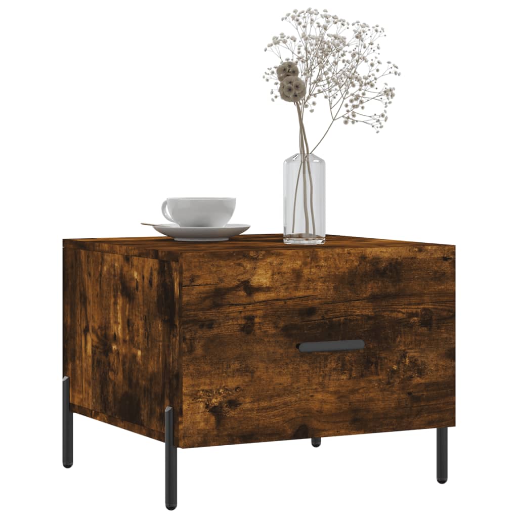 Tavolini Salotto 2 pz Rovere Fumo 50x50x40cm Legno Multistrato