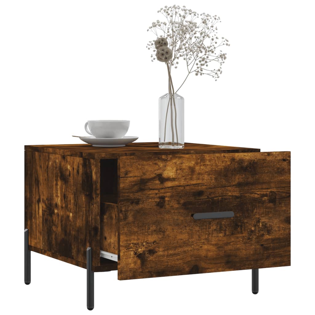 Tavolini Salotto 2 pz Rovere Fumo 50x50x40cm Legno Multistrato