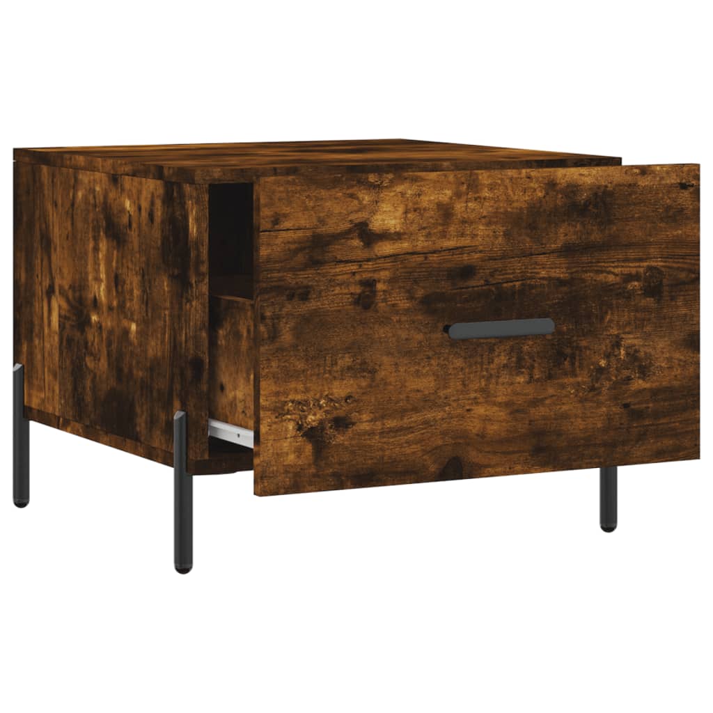 Tavolini Salotto 2 pz Rovere Fumo 50x50x40cm Legno Multistrato