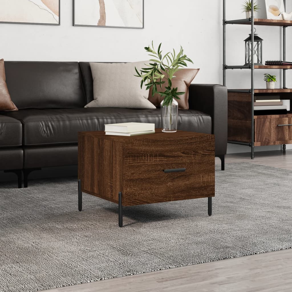 Tavolino da Salotto Rovere Marrone 50x50x40cm Legno Multistrato | homemem39