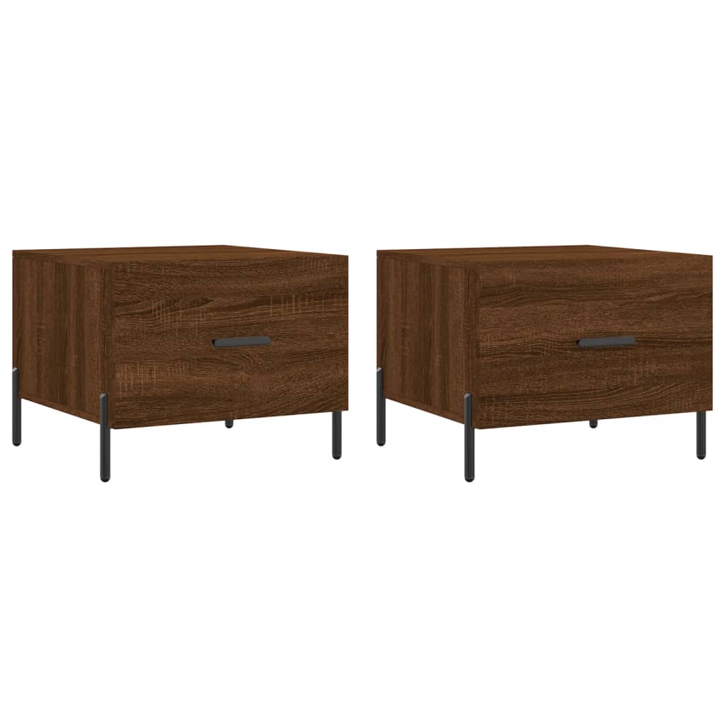 Tavolini Salotto 2 pz Rovere Marrone 50x50x40 Legno Multistrato | homemem39