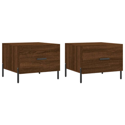 Tavolini Salotto 2 pz Rovere Marrone 50x50x40 Legno Multistrato | homemem39