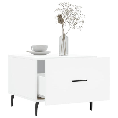 Tavolino da Salotto Bianco 50x50x40 cm in Legno Multistrato
