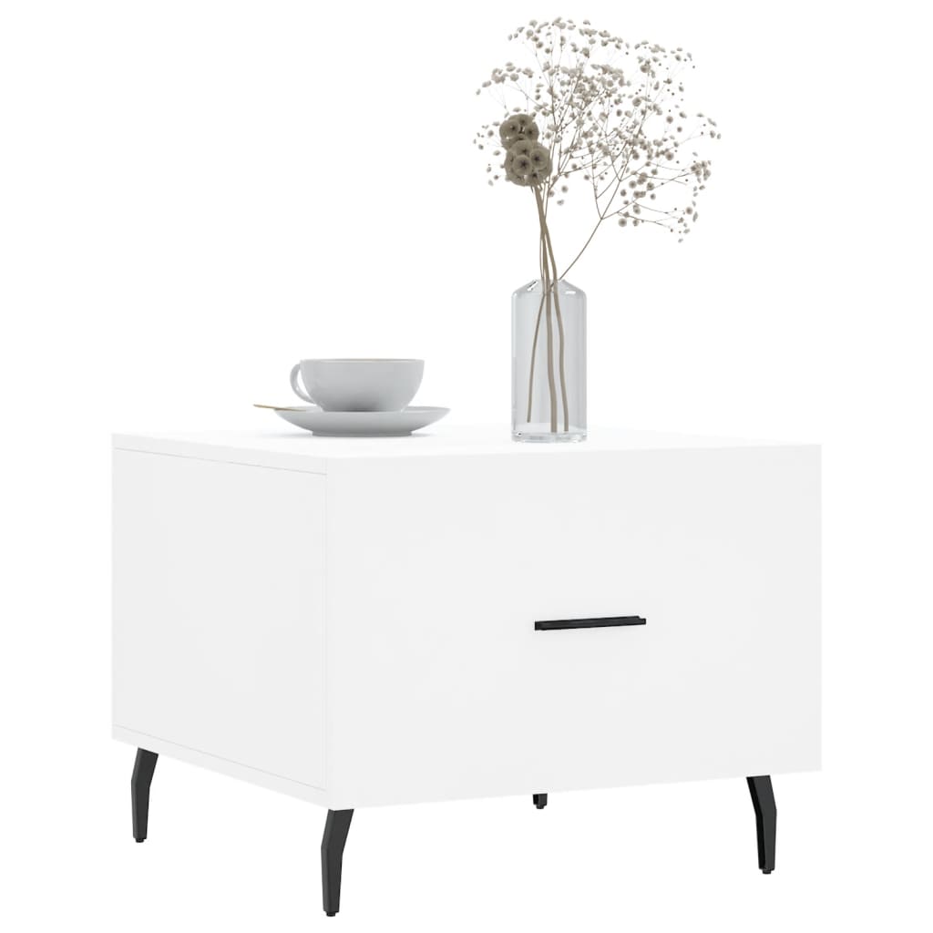 Tavolini da Salotto 2 pz Bianchi 50x50x40 cm Legno Multistrato