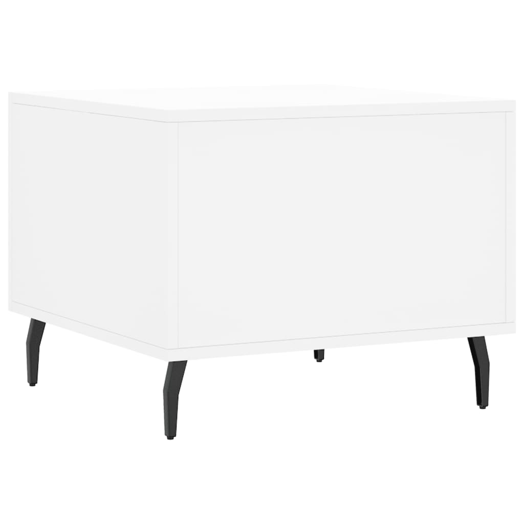 Tavolini da Salotto 2 pz Bianchi 50x50x40 cm Legno Multistrato