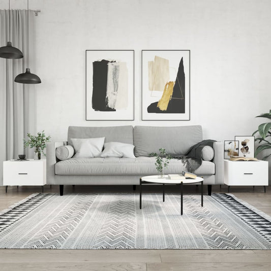 Tavolini da Salotto 2 pz Bianchi 50x50x40 cm Legno Multistrato | homemem39