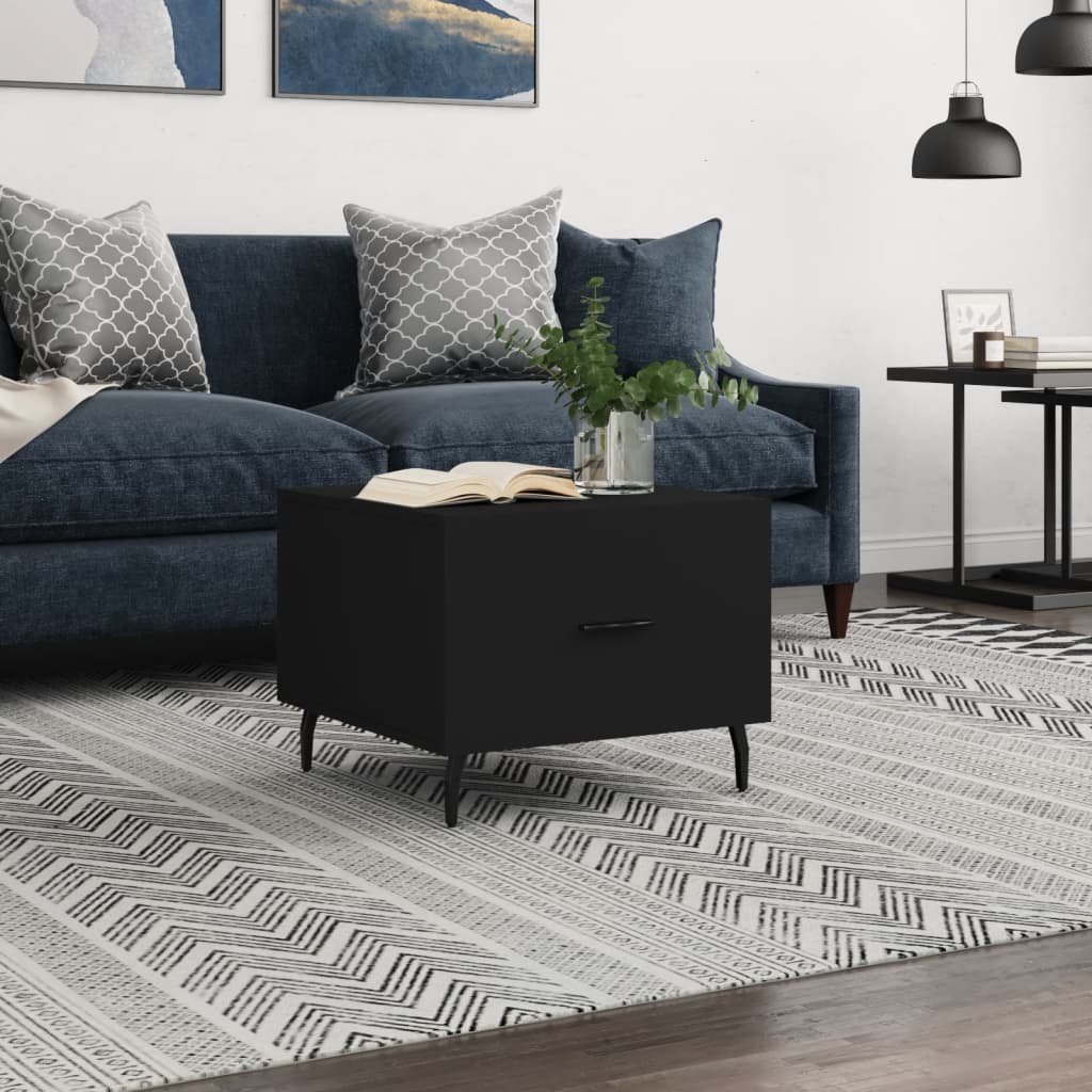 Tavolino da Salotto Nero 50x50x40 cm in Legno Multistrato | homemem39