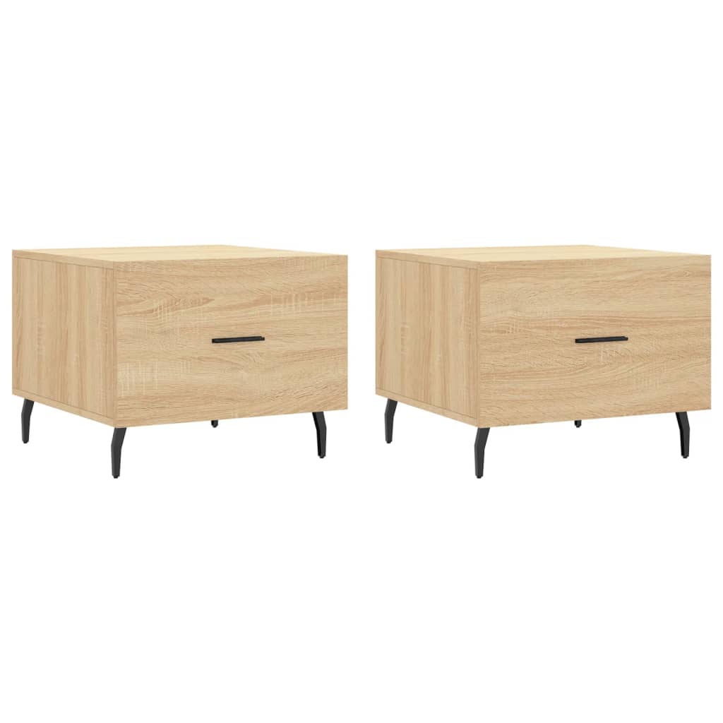 Tavolini Salotto 2pz Rovere Sonoma 50x50x40cm Legno Multistrato