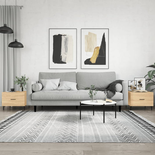 Tavolini Salotto 2pz Rovere Sonoma 50x50x40cm Legno Multistrato | homemem39