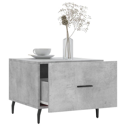 Tavolino Salotto Grigio Cemento 50x50x40 cm Legno Multistrato