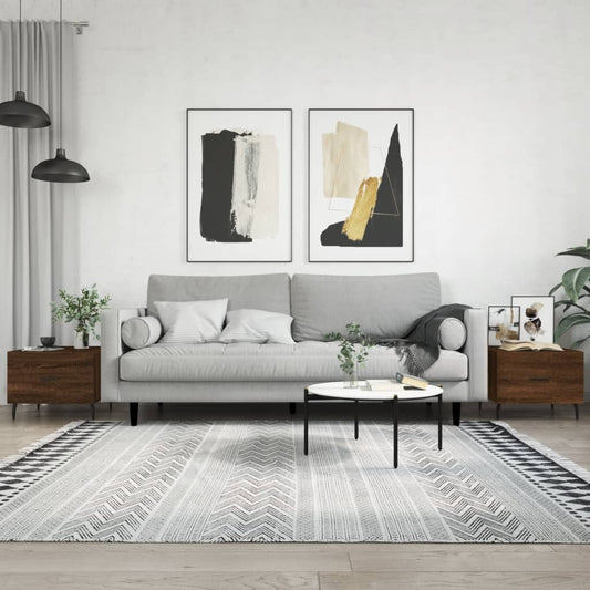 Tavolini Salotto 2 pz Rovere Marrone 50x50x40 Legno Multistrato | homemem39