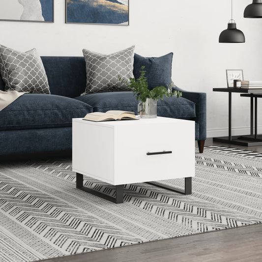 Tavolino da Salotto Bianco 50x50x40 cm in Legno Multistrato | homemem39