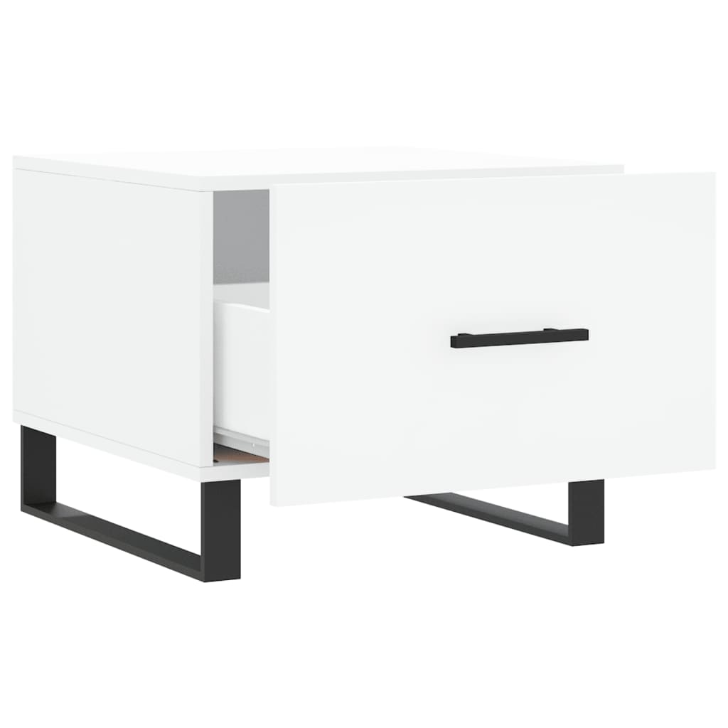 Tavolini da Salotto 2 pz Bianchi 50x50x40 cm Legno Multistrato