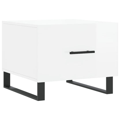 Tavolini Salotto 2pz Bianco Lucido 50x50x40cm Legno Multistrato | homemem39