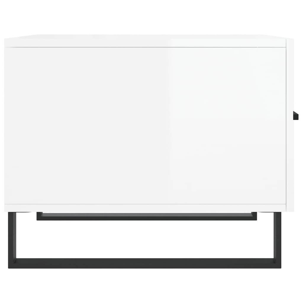 Tavolini Salotto 2pz Bianco Lucido 50x50x40cm Legno Multistrato | homemem39