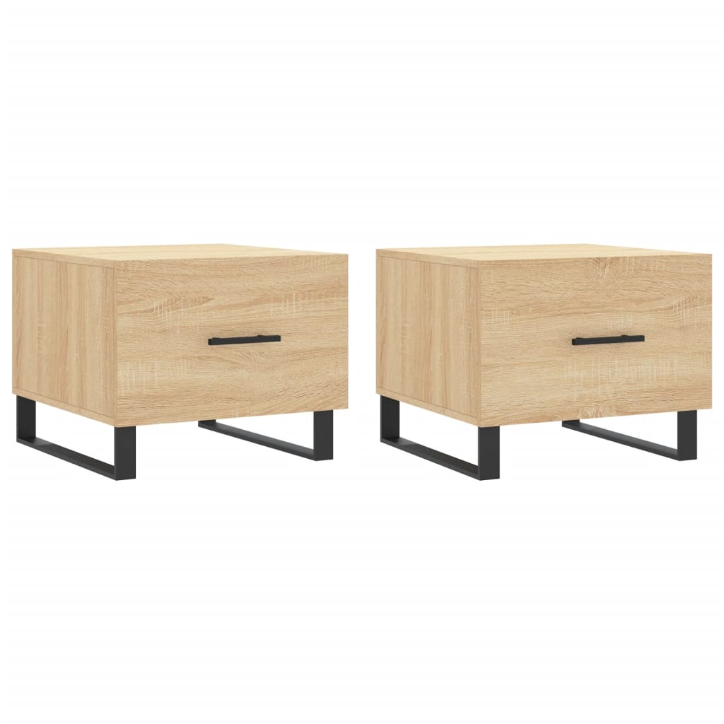 Tavolini Salotto 2pz Rovere Sonoma 50x50x40cm Legno Multistrato