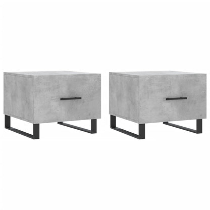 Tavolini Salotto 2pz Grigio Cemento 50x50x40 Legno Multistrato