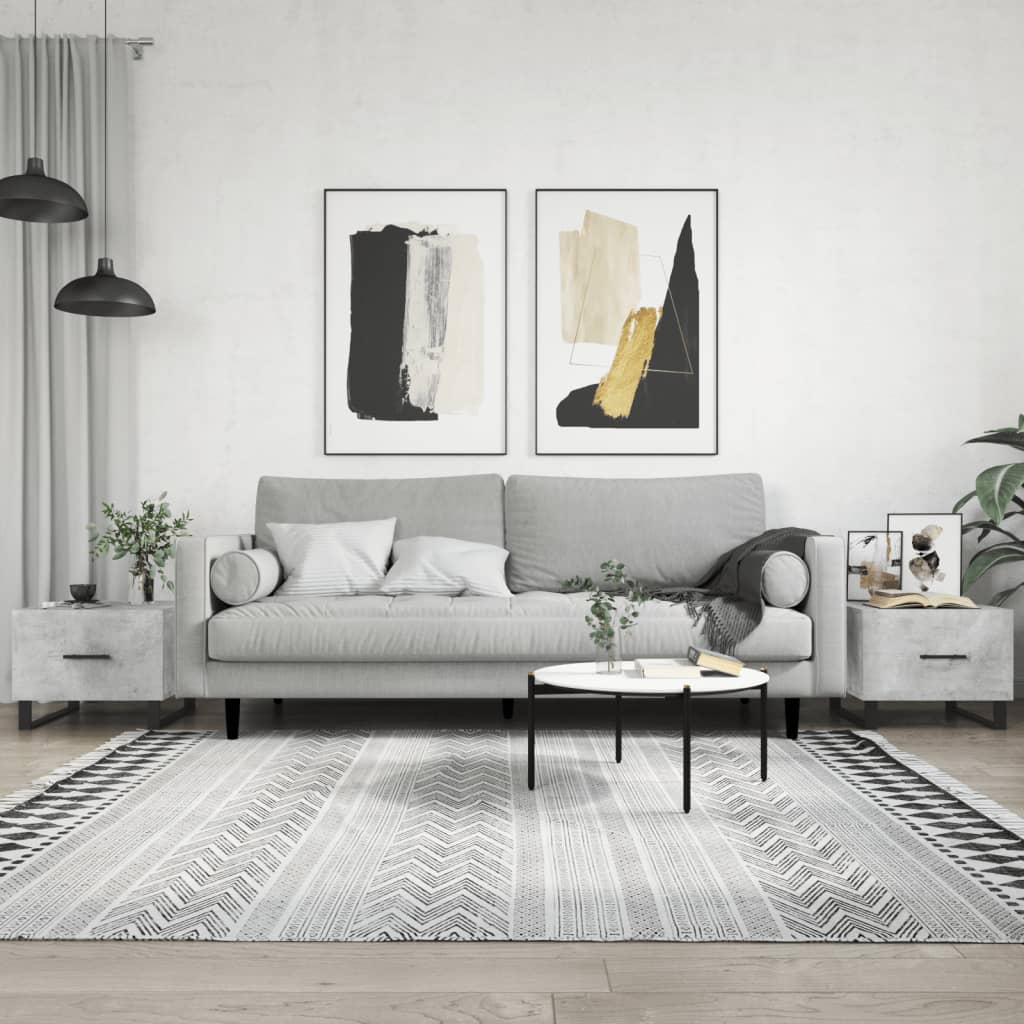 Tavolini Salotto 2pz Grigio Cemento 50x50x40 Legno Multistrato | homemem39