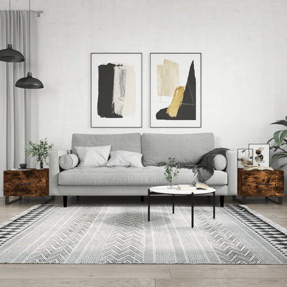Tavolini Salotto 2 pz Rovere Fumo 50x50x40cm Legno Multistrato | homemem39