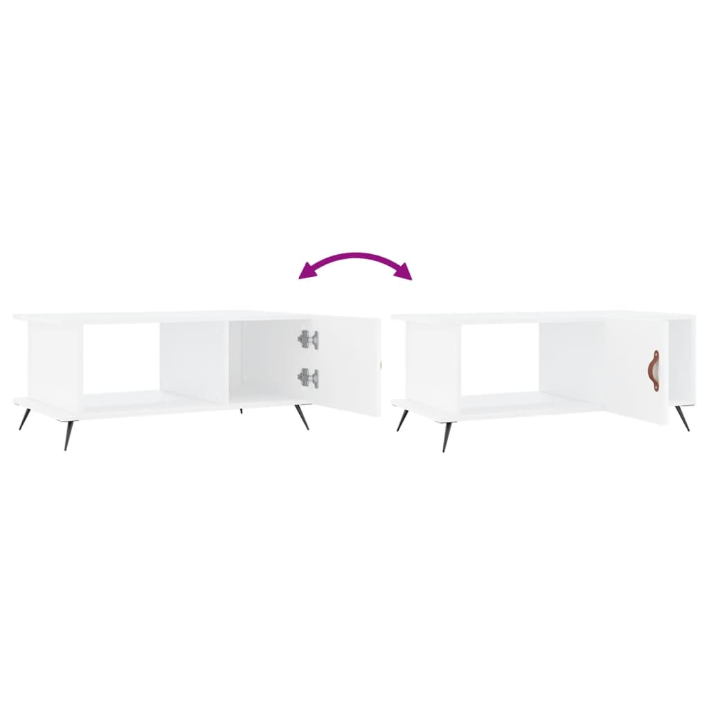 Tavolino da Salotto Bianco 90x50x40 cm in Legno Multistrato | homemem39