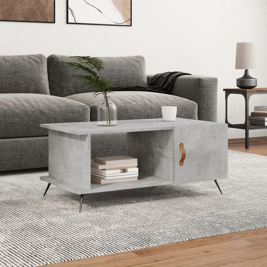 Tavolino da Salotto Grigio Cemento 90x50x40cm Legno Multistrato | homemem39