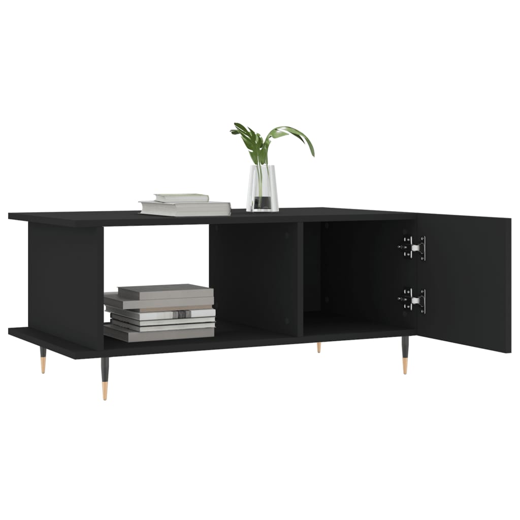 Tavolino da Salotto Nero 90x50x40 cm in Legno Multistrato